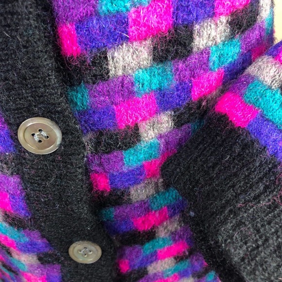 Classiques Vintage Sweater Purple Pink Blue Gray Mohair Wool Cardigan M - Picture 7 of 10